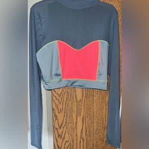 sheer/mesh long sleeve 2 piece